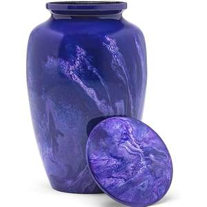 Urnes funéraires en métal Art Déco de qualité supérieure, très vendues, faites à la main, finition pierre moderne, capacité 1-2L, pour adultes. - Product Image 1