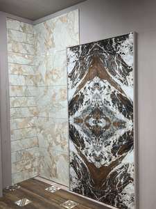 Azulejos de porcelana de diseño moderno de gran tamaño 600x1200 negro de alto brillo decoración de suelo de pared sala de estar apartamentos 5 + año - Product Image 3