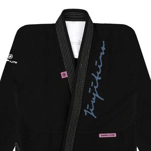 Black Blue Brazilian Jiu Jitsu Gi Lightweight Pearl Weave 390gsm <b>Jacket</b> Professional Training and Competition Use - Product Image 5