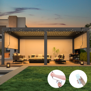 Pergolas de jardin de luxe sur mesure 6x4m, 8x6m, 12x4m avec toits à lames orientables, pergola en aluminium réglable, couverture de terrasse extérieure - Product Image 1