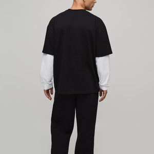 OEM Custom Logo <b>Long</b> <b>Sleeve</b> Loose Fit <b>Men's</b> Solid Color 100% Cotton Breathable <b>T</b>-<b>shirt</b> 200g for Casual Wear by Antique Fashion - Product Image 2