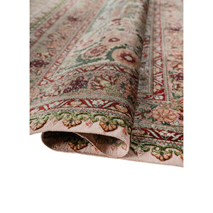 Tapis en soie noués à la main Gulmarg, motif floral rose et violet, 9x12 rectangulaire, pour la décoration de la maison, du salon, pour les adolescents - Pae-6434 - Product Image 2