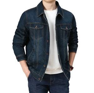 Streetwear Casual Vintage Ripped Blue Winter Chaquetas de hombre Chaqueta de mezclilla de gran tamaño Hombre - Product Image 1