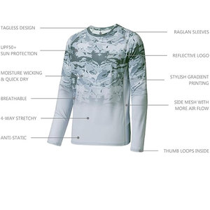 Camisas de pesca de poliéster 100% de alta calidad, ropa de pesca transpirable de secado rápido, camisas de pesca - Product Image 4