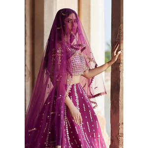 Conjunto de Lehenga Choli de Seda Qalamkar Shadmani Luxury Formal TC-1615 ALYA-SH-04, Estilo de Vestido Pakistaní, Ropa India Suave con Salwar - Product Image 5
