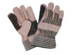 Guantes de trabajo de cuero dividido de alta resistencia con función antideslizante Puño de goma blanca disponible en color gris - Product Image 4