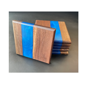 Sous-verre personnalisé en bois et résine 5mm d'épaisseur nouvellement artisanat à la main décoration de table article en bois tasse à café sous-verre - Product Image 2