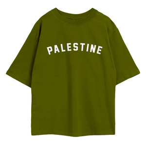 Chemise en coton 100% coupe ample style streetwear Palestine, 200 grammes, jersey respirant, motif logo brodé, tissu tricoté - Product Image 1