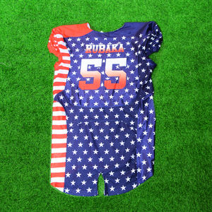 Maillot de football américain personnalisé en gros à manches courtes respirant 100% polyester conception sublimée de haute qualité - Product Image 5