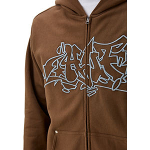 Sweat-shirt à capuche zippé décontracté pour homme, hiver, logo personnalisé, imprimé à l'écran, uni, teint, écologique, 100% coton pour - Product Image 3