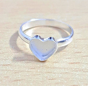 Collet en forme de coeur 7-30 MM personnalisé sans pierre précieuse bague en argent sterling 925 lunette en argent massif tasse bijoux fins - Product Image 1