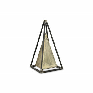 Sculpture Art Déco Triangulaire Objet Décoratif De Luxe Métal Bois Aluminium pour Salon Bureau Artisanat - Product Image 3