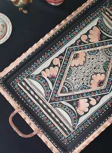 ถาดเสิร์ฟทองแดงแท้พิมพ์ลายดอกไม้สีพาสเทลสำหรับผลไม้และขนมหวาน - Product Image 3