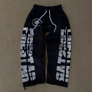 Custom Distressed <b>Sun</b> Faded Vintage Washed Sweatpants Straight Leg Pants Stacked Sweat Pants for Men - Product Image 6