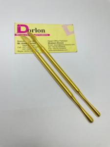 Outil de nettoyage des ongles en acier inoxydable plaqué or mat poussoir à cuticules à double extrémité couteau cuillère longue jauge incurvée - Product Image 3