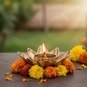 Support de bougie chauffe-plat artisanal en fer forgé, durable, portable et écologique, couleur or antique, pour la décoration intérieure et les occasions festives - Product Image 4