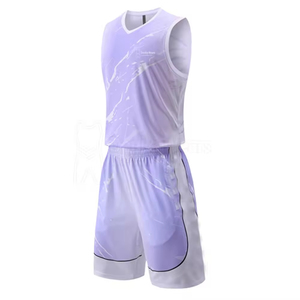 Prix de gros, personnalisation de l'impression du nom/numéro de l'équipe, vêtements de sport d'été respirants, 100% polyester, séchage rapide, uniforme de basket-ball - Product Image 2