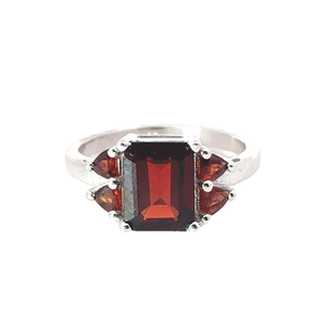 925 Sterling <b>Silver</b> 100% Genuine <b>Garnet</b> Engagement <b>Ring</b> Classic Prong Setting Wholesale Jewelry Supplier Bulk Order Available - Product Image 1