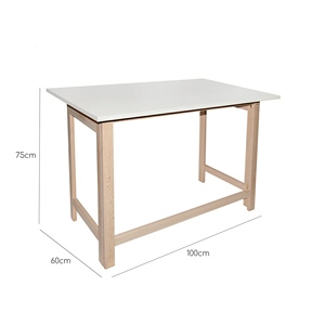 WELL HOME Mesa Plegable Blanca Sin Barnizar L.100xF.60x75 Mesas de Comedor - Product Image 3