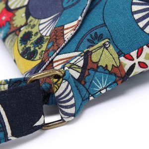 Flap Foldable <strong>Ethnic</strong> Bohemian Vintage Floral Print Women's Canvas Crossbody <strong>Bags</strong> - Product Image 5
