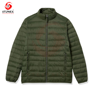 Veste matelassée thermique pour homme avec col montant, manteau d'hiver moderne pour les activités décontractées et sportives par temps froid - Product Image 1