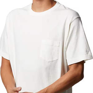 Men's High Quality 210G Cotton <b>T</b>-<b>Shirt</b> OEM <b>Pocket</b> Fashion Street Style Short Sleeve Solid Print Pattern - Product Image 4