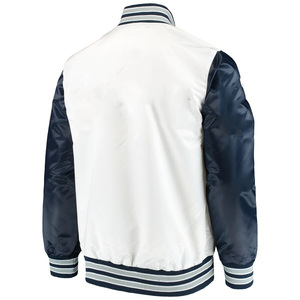 Superbe veste en laine à manches en cuir blanc véritable Letterman College Varsity pour hommes Veste universitaire à col gris et blanc Toutes les tailles - Product Image 5