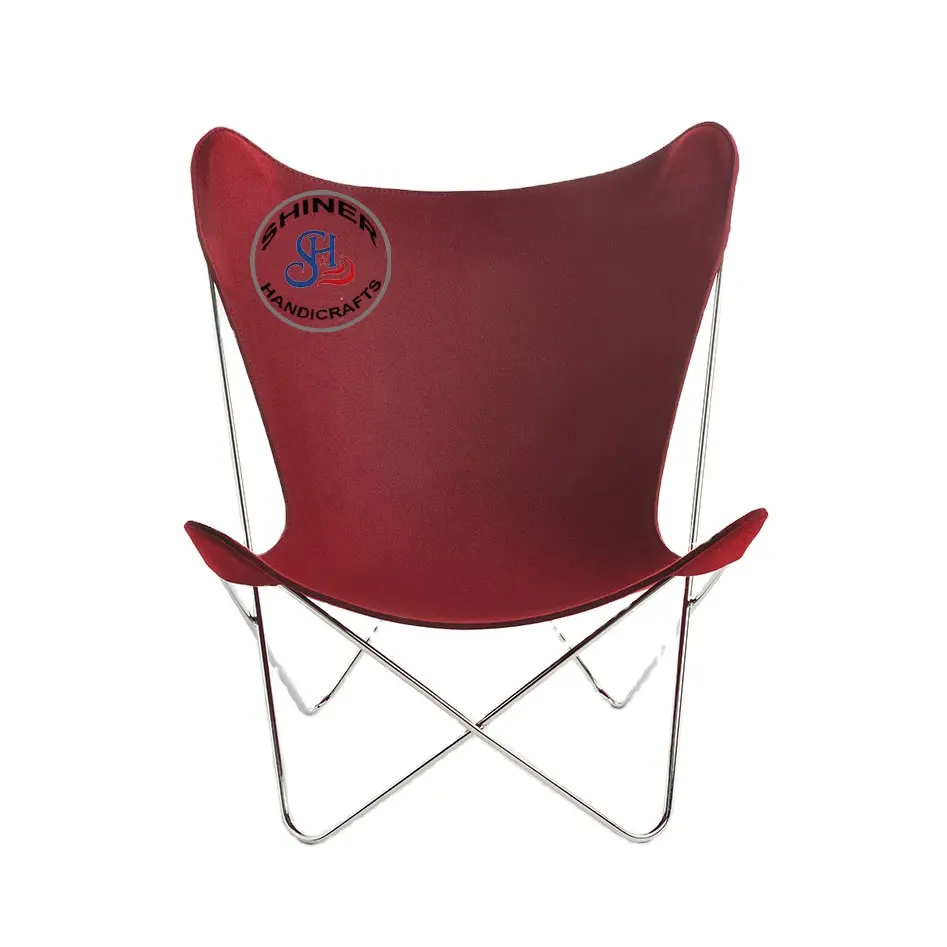 Chaise papillon en cuir Vintage de qualité supérieure, chaise design classique, cadre noir, bureau à domicile, chaise papillon pliable