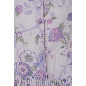 100% Cotton Floral <b>Mini</b> Dress for Women Elegant Casual Lavender Summer Square Collar Dress for Office and Partywear - Product Image 5