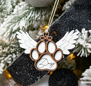 Ornement de patte d'animal de compagnie 3D moderne, nouveau pendentif en bois fait à la main, décoration suspendue commémorative pour animaux de compagnie, réutilisable, léger, artisanat d'arbre ELEVE - Product Image 5