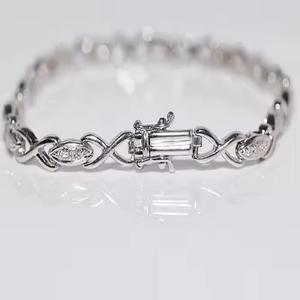 สร้อยข้อมือเทนนิสประดับเพชรธรรมชาติสีทอง18K 1990วงวินเทจสำหรับผู้หญิง - Product Image 3