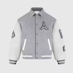 Chaquetas de hombre hechas a medida calidad 100% algodón logotipo personalizado chaqueta informal de gran tamaño para hombre chaqueta de béisbol Varsity de invierno 2025 - Product Image 1