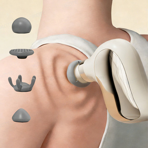Mini pistola de masaje de bolsillo con 4 cabezales de masaje de silicona, ligera, portátil, perfecta para uso en la oficina y el hogar, masaje muscular de bajo ruido - Product Image 1