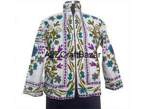 Veste pour femme hiver/printemps/été avec broderie indienne Suzani, motif floral, tissu en coton, rembourrage en coton, cadeau pour elle - Product Image 6