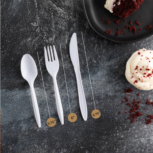 Ustensiles jetables écologiques biodégradables, ensemble de couverts de couleurs assorties, fourchettes, cuillères, couteaux, argenterie en PS/PP pour les fêtes - Product Image 3