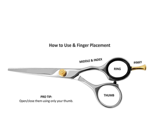 Ciseaux de coupe de cheveux de barbier de meilleure qualité 5.5 "ciseaux de coupe de cheveux ciseaux de coupe de cheveux de beauté avec vis en or et repose-doigt - Product Image 6