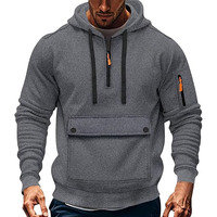 Sweat-shirt à capuche oversize en polaire pour homme, demi-zip, épais, style streetwear, avec poche kangourou, décontracté, pour l'hiver, motif 3D