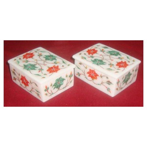Manufacturer of Handmade Antique and Very Exclusive Design <b>Marble</b> Inlay Flower Work Home Decorative Showcase Boxes - Product Image 1
