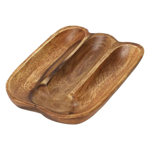 Plato para servir postres de buena calidad, utensilios de cocina de Color marrón, diseño clásico, plato de madera hecho a mano para Hotel - Product Image 3