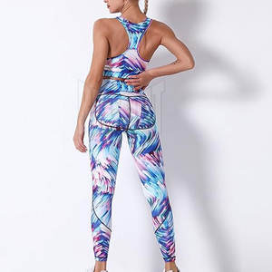 Conjunto de Yoga Sublimado para Mujer con Logotipo Personalizado de Nuevo Diseño, Ligero, Transpirable - Product Image 2