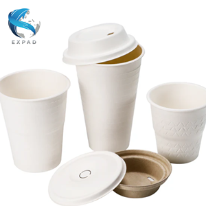 Tazas de pulpa de caña de azúcar al por mayor, logotipo personalizado, proveedor sostenible - Product Image 5