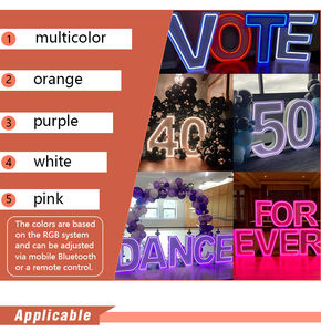 Letras <span class=keywords><strong>Luminosas</strong></span> LED de Neón con Forma de Pastel de 4 Pies para Decoración de Fiestas de Cumpleaños - Product Image 5