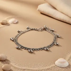 Chevillère Bohème en Argent 925 avec Breloques Clochettes, Bijou Quotidien pour Femme - Product Image 1