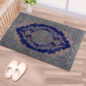 Tapis imprimé au design marocain : Tapis de couloir turc de qualité supérieure, style persan, antidérapant, avec motif médaillon, à poils doux - Product Image 5
