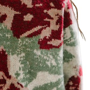 Suéter de lana floral para mujer Suéter de punto de gran tamaño Suéteres de moda casuales cálidos de invierno Fabricante al por mayor - Product Image 3