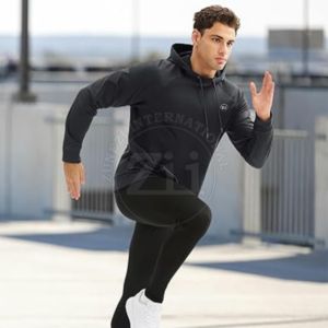 Sweat à capuche d'hiver pour hommes avec poche kangourou Impression numérique 100% Coton Polaire Séchage rapide Respirant Outdoor Pullover Hoodie - Product Image 4