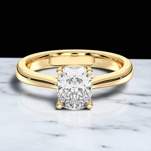 1.00 carats E-F/VVS-VS Moissanite Solitaire bague de fiançailles coupe coussin avec argent diamant broche ensemble pour femme - Product Image 2