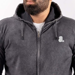 Sweat à capuche zippé pour homme, coupe classique, en molleton 100% coton, respirant, séchage rapide, effet délavé, qualité supérieure, service OEM - Product Image 3