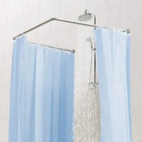 Connecteur de tringle de douche en alliage d'aluminium en forme de U, blanc, pour tringle de rideau de salle de bain