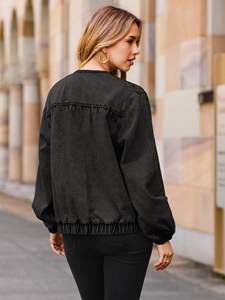 Chaqueta Vaquera de Mujer de Primera Calidad, Superventas, Tendencia Actual, Antiarrugas, Fácil de Lavar - Product Image 4